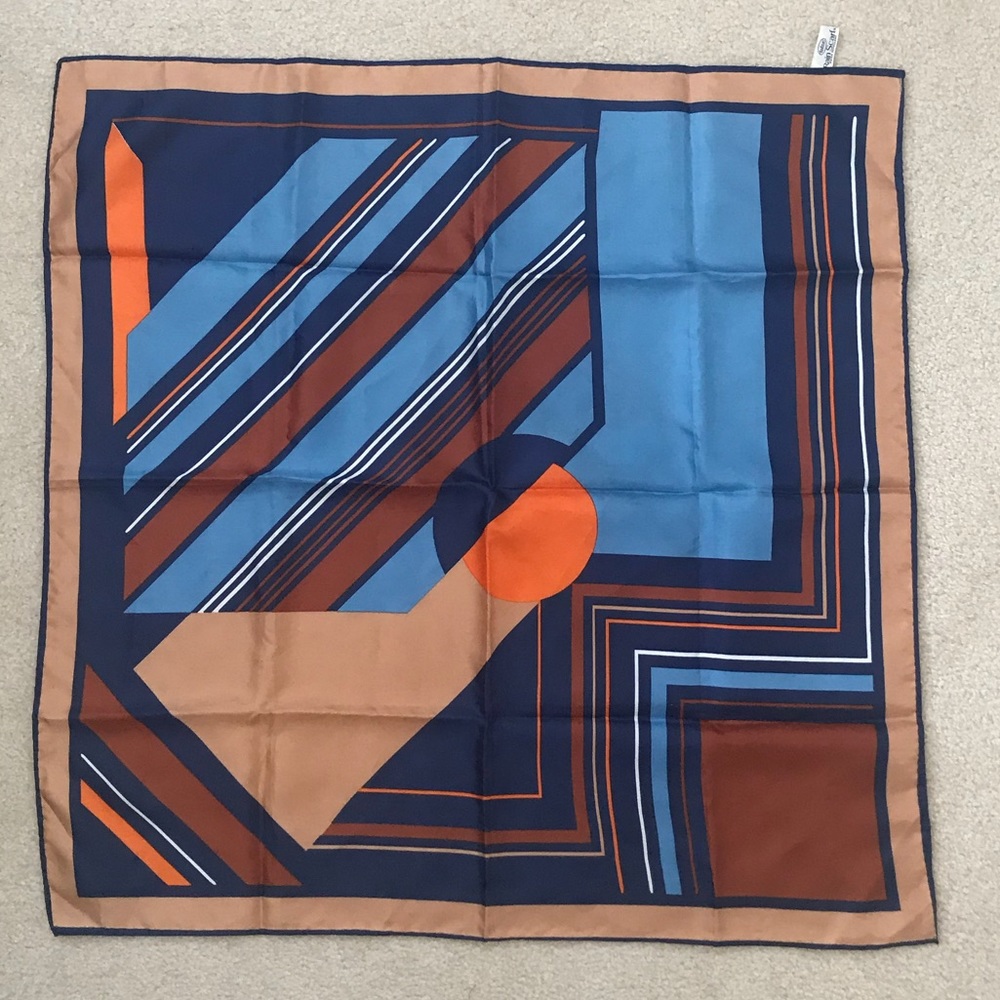Orange and blue geo print Totes vintage Rain Scarf